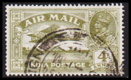 1929. INDIA. Georg V AIR MAIL 4 ANNAS  - JF544374 - 1911-35 Roi Georges V