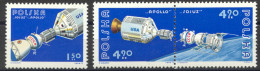 Poland, 1975, Space, Apollo, Soyuz, MNH, Michel 2386-2388 - Nuovi