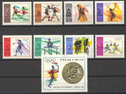 Poland, 1968, Olympic Summer Games Mexico, Sports, MNH, Michel 1855-1863 - Unused Stamps