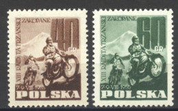 Poland, 1955, Motorcycle Mountain Race, Sports, MNH, Michel 928-929A - Nuovi