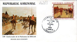GABON A 263 Fdc Edgar Degas, Course De Chevaux 1984 - Impressionisme