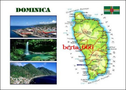 Dominica Country Map New Postcard * Carte Geographique * Landkarte - Dominica