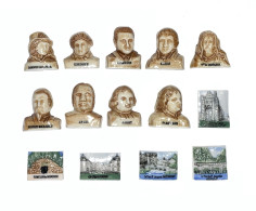 Série Complète De 14 Fèves Célébrités Et Monuments Des Deux-Sèvres Brun - Région