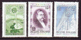 1955. Finland. Centenary Of Telegraph. MNH. Mi. Nr. 450-52 - Neufs