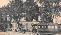 PRE-SAINT-GERVAIS (Seine-Saint-Denis) - La Mairie Et La Place - Tramway Porte D'Allemagne - Voyagé 190? (2 Scans) - Le Pre Saint Gervais