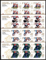 UK Great Britain, England 2012 Olympic Games London, Cycling, Tennis, Equestrian, Rowing Etc. Set Of 29 Foil Sheets MNH - Zomer 2012: Londen