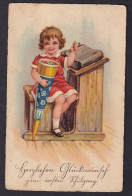 Greeting Card For First Day Of School / Postcard Not Circulated With Text On The Back, 2 Scan - Children's School Start