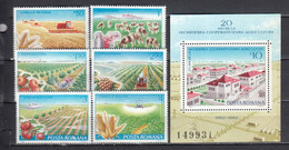 Romania 1982 - 20 Years Of Mechanized Farming, Mi-Nr. 3873/78+Bl. 189, MNH** - Ungebraucht