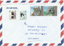 Israel Air Mail Cover Sent To Denmark With Panther And Elephant Stamps - Airmail