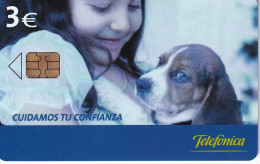 P-553 TARJETA DE ESPAÑA DE CUIDAMOS TU CONFIANZA DEL 09/04 Y TIRADA 5500 (CAN-PERRO-DOG) - Hunde