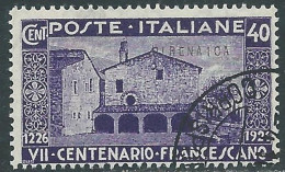 1926 CIRENAICA USATO S. FRANCESCO 40 CENT - RA12-2 - Cirenaica