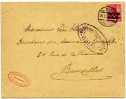 BELGIQUE - COB OC 3 DOLHAIN + CENSURE VERVIERS SUR LETTRE, 1916 - Zona No Ocupada