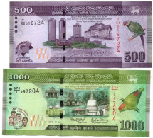 Sri Lanka 500 (2013) And1000 Rupees (2018) Commemorative P-129 And P-130 UNC - Sri Lanka
