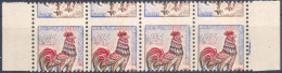 FRANCE - Bande De 4 Neuf ** De Carnet Avec Piquage à Cheval - N° 1331 0f25 Coq Decaris - 1962-1965 Coq De Decaris