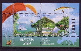 JUGOSLAWIEN BLOCK 57 POSTFRISCH(MINT) EUROPA 2004 FERIEN SEGELN PARAGLIDING - 2004