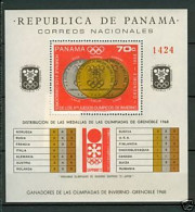 Olympics 1968 - Medals - PANAMA - S/S MNH - Winter 1968: Grenoble