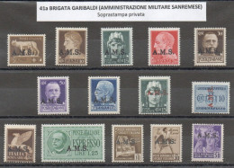 CLN - 1945 - " 41° Brigata Garibaldi " - A.M.S. -  ALLIED MILITARY SERVICE - Soprastampa Privata - Nationales Befreiungskomitee