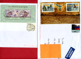  2013 - Autriche - 2 Lettres - Bloc CHARLES DARWIN Et SITE ARCHEOLOGIQUE ROMAIN - (Enveloppe 23 X 15cm) - Brieven En Documenten