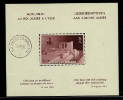 België BL 8 * - IJzergedenkteken Aan Koning Albert I - Blok Met * - Zegel ** - 1924-1960
