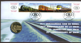 België 2993/95 NUM - Numisletter - Treinen - 75 Jaar NMBS - Transport - Trains - 75 Ans De La SNCB - 2001 - Numisletter