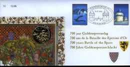 België 3088/89 NUM - Numisletter - 700 Jaar Guldensporenslag - 700 Ans De La Bataille Des Eperons D'Or à Kortrijk - 2002 - Numisletter