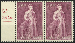 België 1307-V ** X2 - Haarlok - Mèche - Cote: € 10,00 - 1961-1990