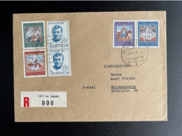 SWITZERLAND 1971 REGISTERED LETTER LE LIGNON TO WALDENSBERG 08-05-1971 ZWITSERLAND SUISSE SCHWEIZ EINSCHREIBEN - Covers & Documents