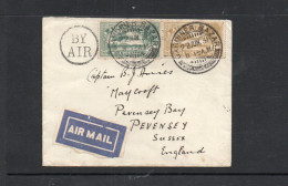INDIA - 1931 - GARDINER BAZAAR, KARACHI  AIRMAIL COVER TO PEVENSEY, SUSSEX WITH BACKSTAMP - 1911-35 Koning George V