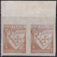 Portugal 1931 Sc 497 Mundifil 513 Imperf Proof Margin Pair MLH* - Essais, épreuves & Réimpressions