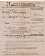 BAR SUR SEINE --1947--Assurances Sociales Agricoles--Demande D'Immatriculation-- SONNOIS - 1900 – 1949