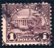 912 USA 1923 Lincoln Memorial $1 Violet (USA-79) - Used Stamps