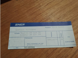 155 //   BILLET   SNCF  / QUIMPER - KERSIDAN 1987 - Europa