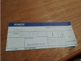 155 //   BILLET   SNCF  /   QUIMPER  1987 - Europa