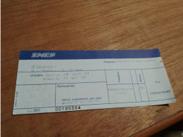 155 //   BILLET   SNCF  /   QUIMPER  1987 - Europe