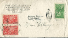 CUBA LETTRE 5c LA HAVANE POUR PARIS DE 1937 LETTRE COVER - Covers & Documents