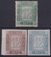 F-EX41653 ESPAÑA SPAIN 1875 RECIBOS PROOF REVENUE STAMPS LOT.  - Fiscaux