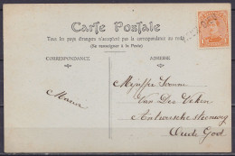 CP Fantaisie Affr. N°135 Oblit. Fortune "VIEUX-DIEU" Pour E/V (Oude God) - 1915-1920 Albert I.