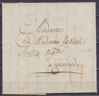 L. Datée 24 Juin 1806 De GAND Par Porteur Pour TERMONDE - Port "II" à La Craie Rouge" - 1794-1814 (Période Française)