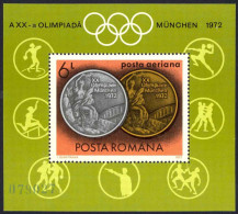 Romania Sc# C191 MNH Souvenir Sheet 1972 Medals - Nuevos