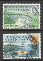 Rhodesia & Nyasaland Sc# 174-175 Used 1960 QEII Views Of Dam & Lake - Rhodesia & Nyasaland (1954-1963)