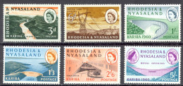Rhodesia & Nyasaland Sc# 172-177 MNH 1960 QEII Definitives - Rhodésie & Nyasaland (1954-1963)