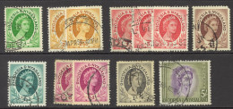 Rhodesia & Nyasaland Sc# 143-153 SG# 13 (asst.) Used 1954-1956 QEII Definitive - Rhodesien & Nyasaland (1954-1963)