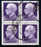 2830. ITALY 1929-1942 50L.USED BLOCK OF 4, RARE - Usados