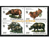 Indonesia 1996 Sumatran Rhinoceros Javan Rhinocero WWF W.W.F. Animals Mammals World Wildlife Fund Organizations Stamps - Rhinocéros