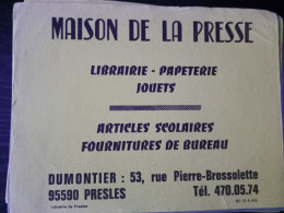 Buvard Maison De La Presse PRESLES 95 - Cartoleria