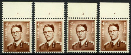 België 1068A.P3 ** - Plaatnummers 1-2-3-4 - Fosfor - 1961-1970