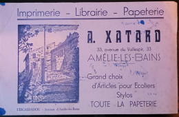 Buvard A.Xatard Amelie Les Bains 66 Imprimerie - Papeterie