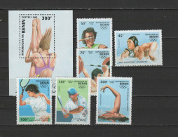 Benin 1995 Olympic Games Atlanta, Tennis, Swimming, Baseball Etc. Set Of 6 + S/s MNH - Ete 1996: Atlanta