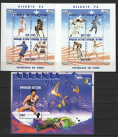 Chad - Tchad 1996 Olympic Games Atlanta, Space, Judo, Football Soccer, Cycling Etc. Set Of 2 Sheetlets + S/s MNH - Ete 1996: Atlanta