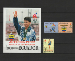 Ecuador 1996 Olympic Games Atlanta Set Of 3 + S/s MNH - Ete 1996: Atlanta